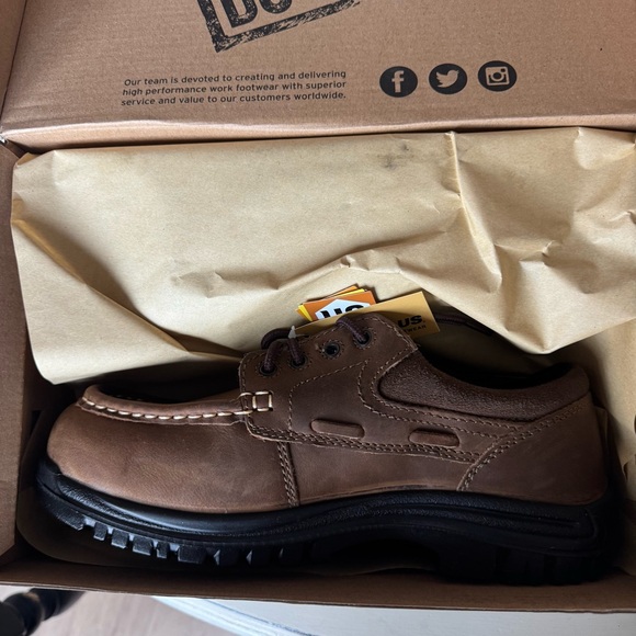 Nautilus N1826 Composite Toe Work Shoes 9 Wide Brown Leather Slip Resistant - Picture 7 of 10